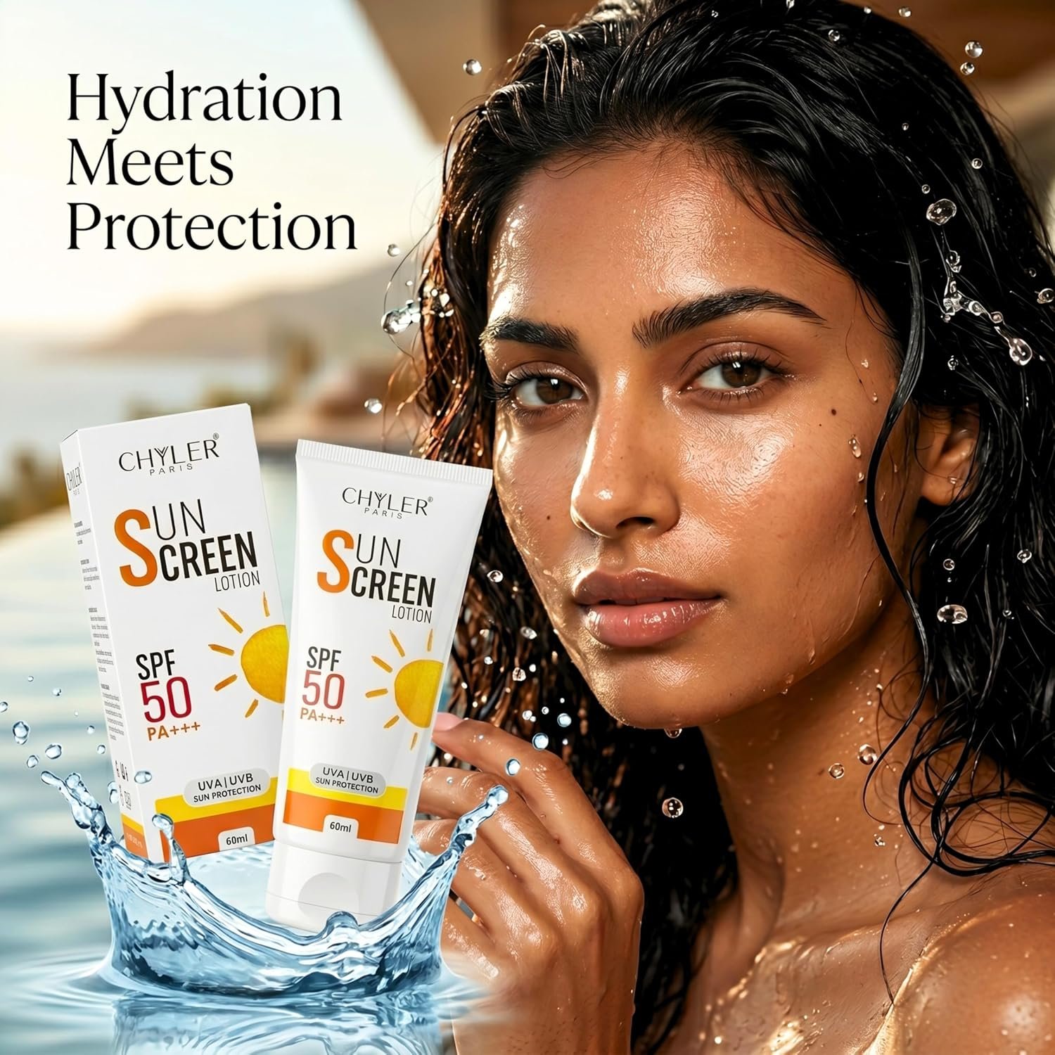 Chyler Paris SPF 50 PA+++ Sunscreen Lotion with Vitamin E | UVA & UVB Protection | Octinoxate, Avobenzone & Zinc Oxide - Image 8