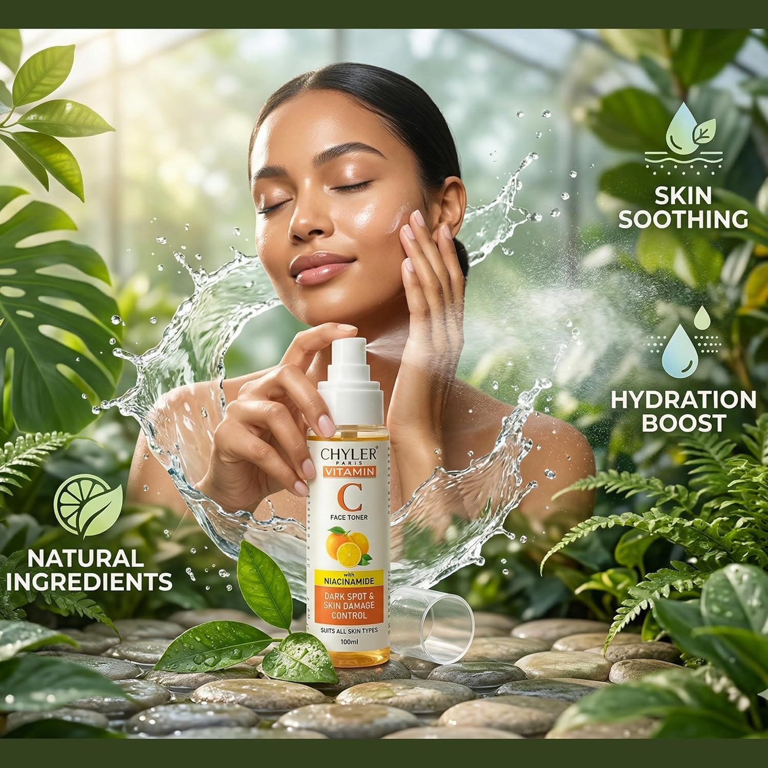 Chyler Paris Vitamin C Face Toner with Niacinamide 100 ML - Brightening & Pore-Refining | Hydrating Skin - Image 2