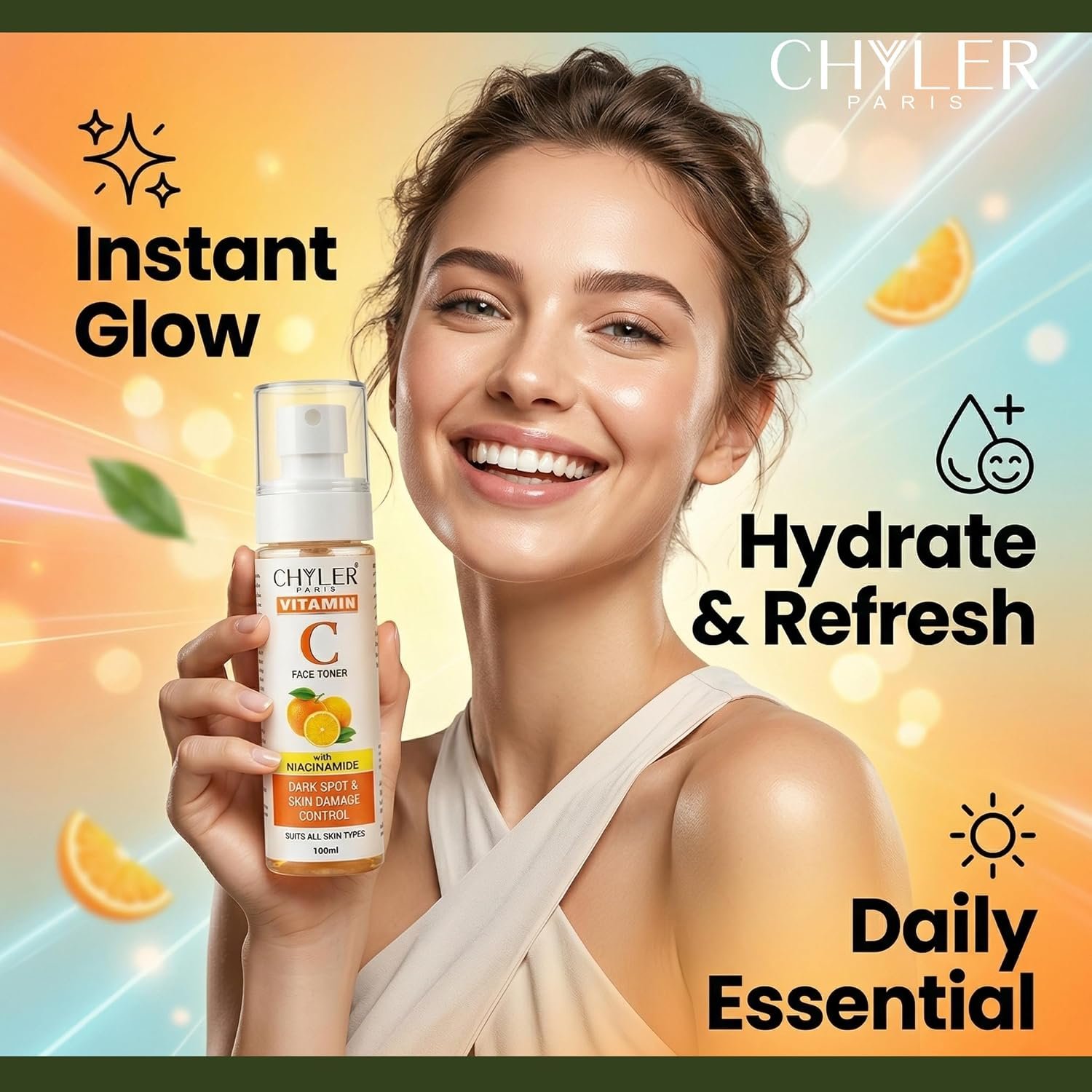 Chyler Paris Vitamin C Face Toner with Niacinamide 100 ML - Brightening & Pore-Refining | Hydrating Skin - Image 5