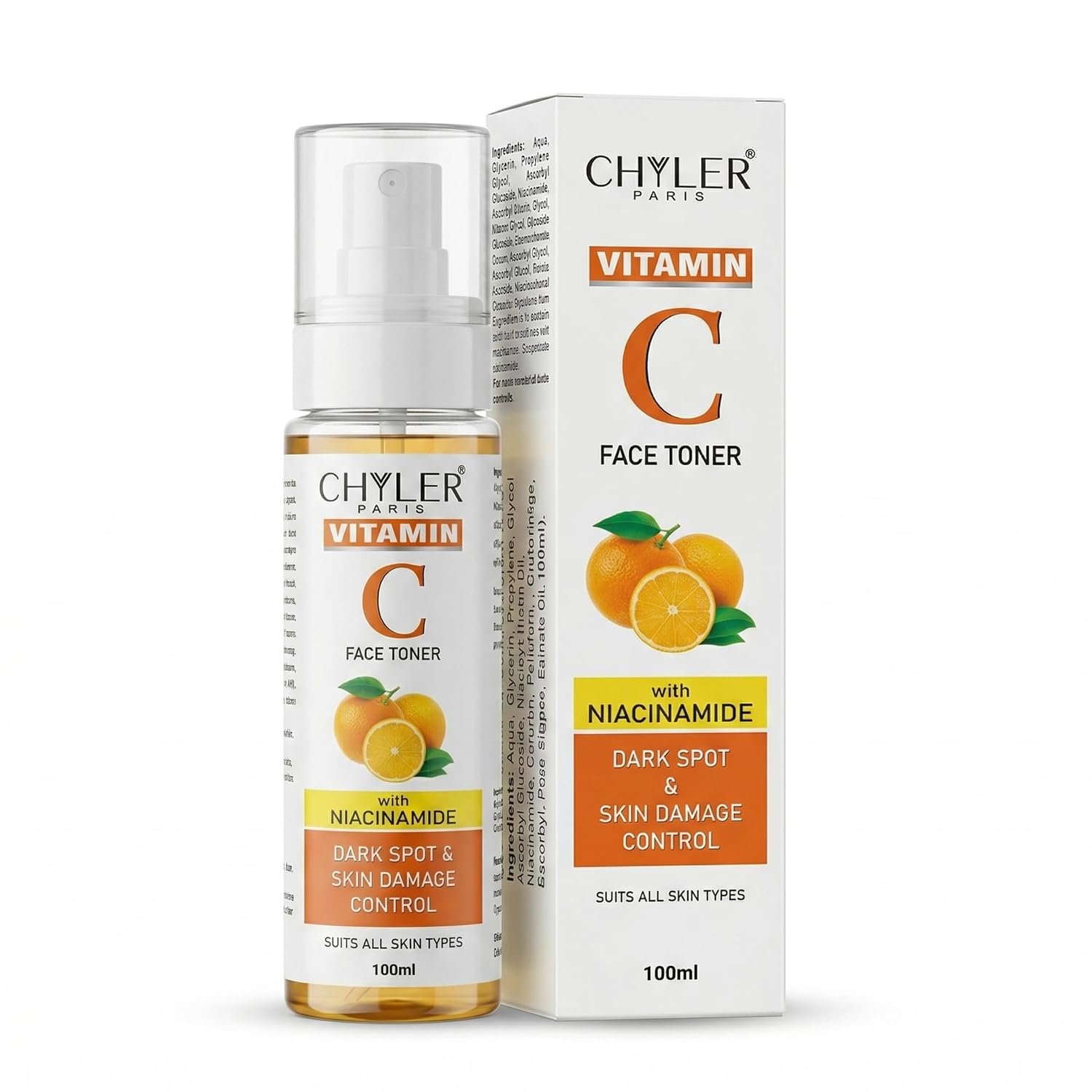 Chyler Paris Vitamin C Face Toner with Niacinamide 100 ML - Brightening & Pore-Refining | Hydrating Skin - Image 8