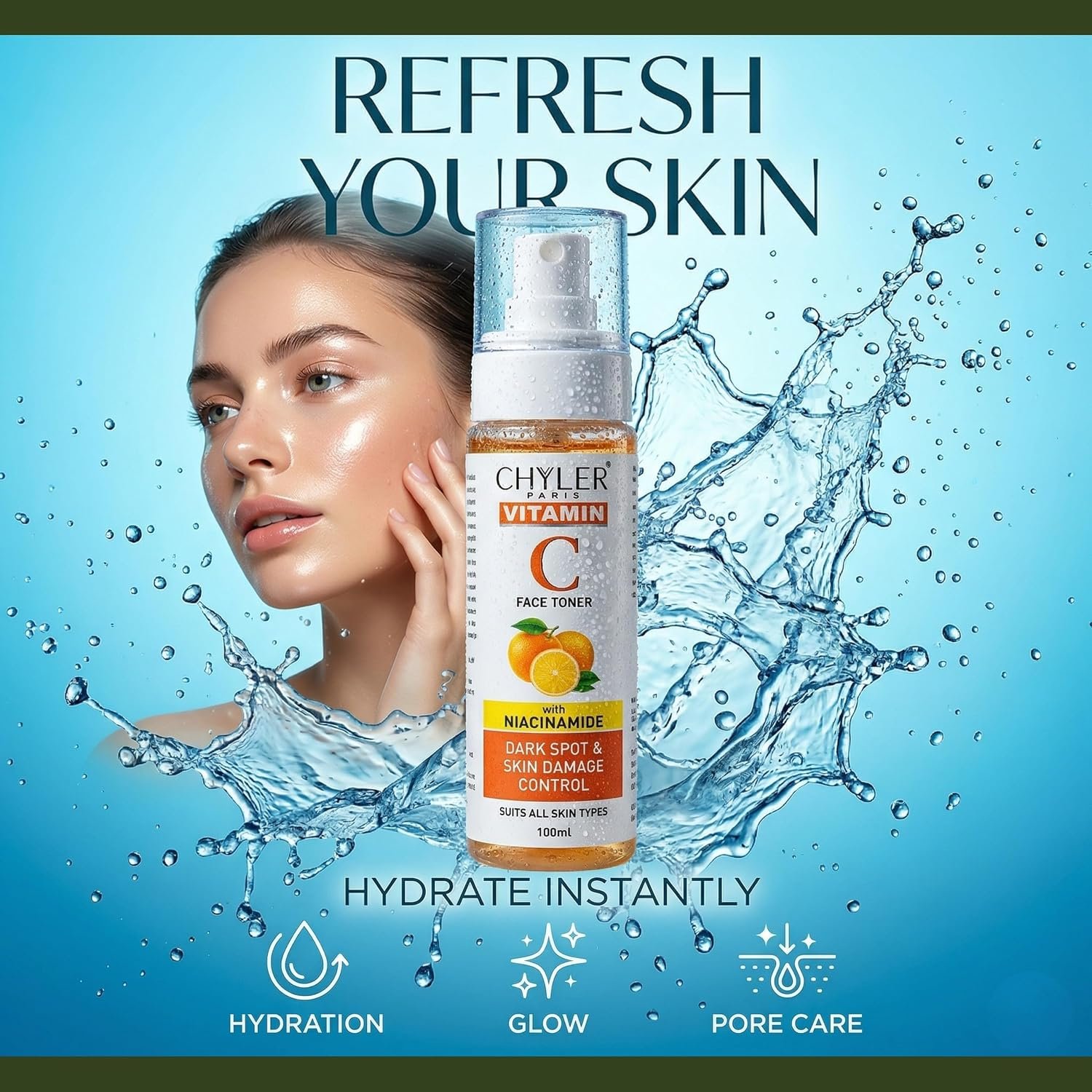 Chyler Paris Vitamin C Face Toner with Niacinamide 100 ML - Brightening & Pore-Refining | Hydrating Skin - Image 9